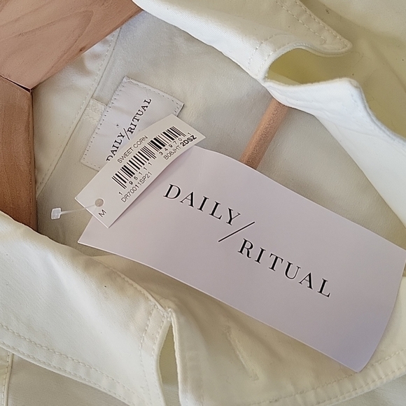 NWT Daily/Ritual Stretch Twill Trench Coat-Sweet Corn - Picture 11 of 14